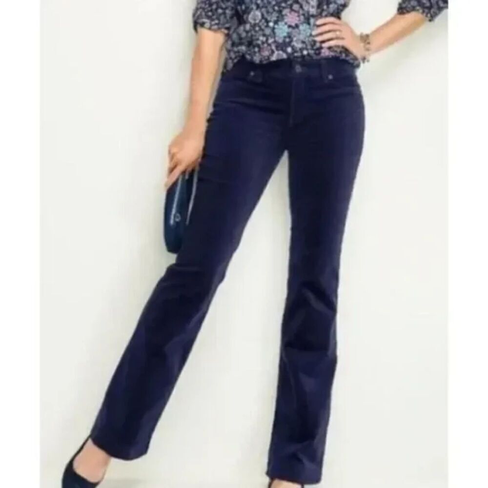 Talbots Women Dark Blue "Heritage Cotton Corduroy Straight Leg Pants size 16/XL